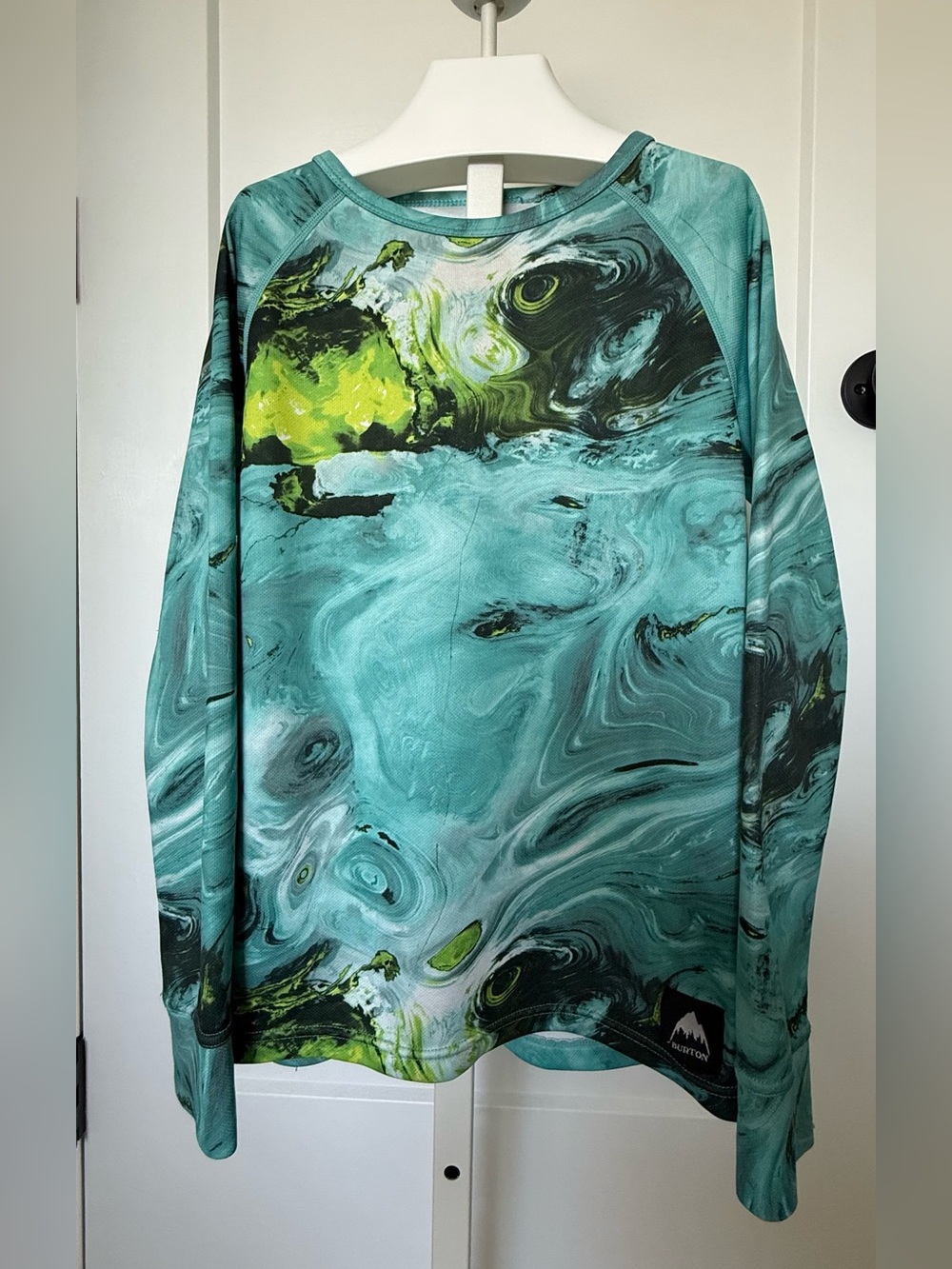 Burton Boy’s Teal Marbled Thermal Set with Black & Lime Accent